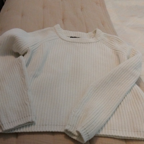 Quince Sweaters - Quince Cream Ribbed Crew Neck Sweater